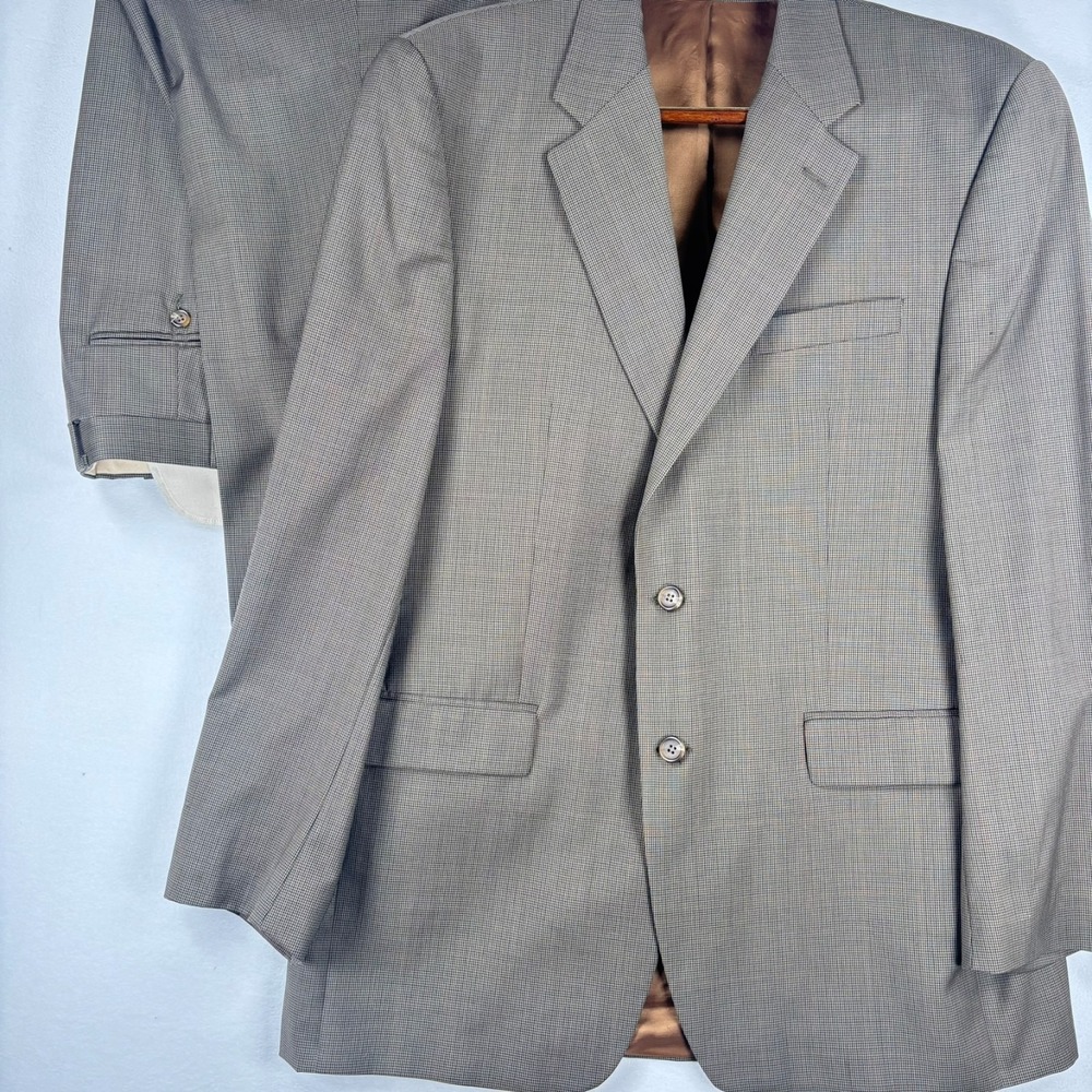 VTG Chaps Ralph Lauren 2 Pc Men's Suit 42 Slacks 34x31 Houndstooth Plaid - Picture 3 of 15